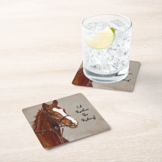 私はむしろ乗馬馬です スクエアペーパーコースター (インサイチュ)