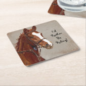 私はむしろ乗馬馬です スクエアペーパーコースター (アングル)