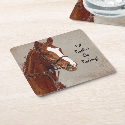 私はむしろ乗馬馬です スクエアペーパーコースター (アングル)