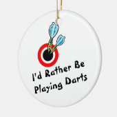 私はむしろ投げ矢を遊んでいました セラミックオーナメント (左)