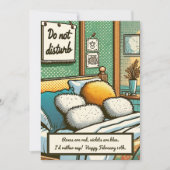 私はむしろ昼寝!漫画おもしろいアンチ – バレンタインデー カード (正面)