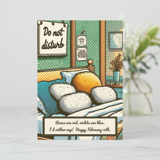 私はむしろ昼寝!漫画おもしろいアンチ – バレンタインデー カード (スタンド正面)