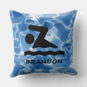 私はむしろ水泳のデザイン装飾用クッション クッション (裏面)