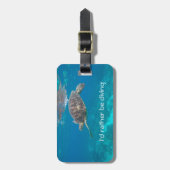 私はむしろ潜水のカメの荷物のラベルです ラゲッジタグ (正面縦)