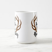 私はむしろ狩り鹿ラックバック〔雄ジカの〕枝角 マグカップ (中央)