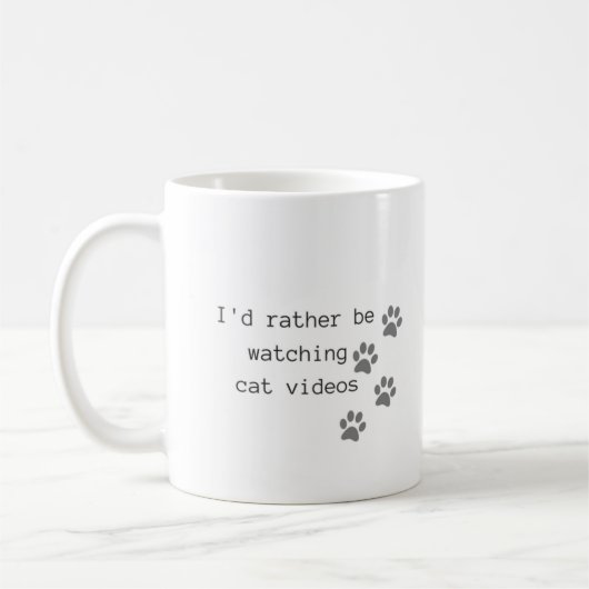 私はむしろ猫のビデオを見ていました コーヒーマグカップ (左)