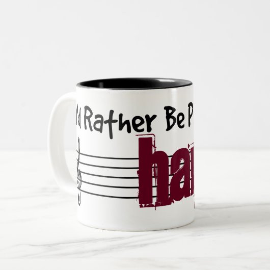 私はむしろ私のハープを演奏していました ツートーンマグカップ (正面左)