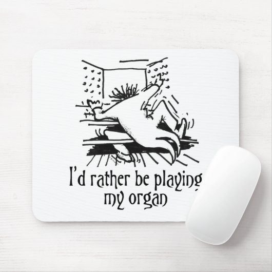 私はむしろ私の器官のmousepad -白--を遊んでいました マウスパッド (マウス)