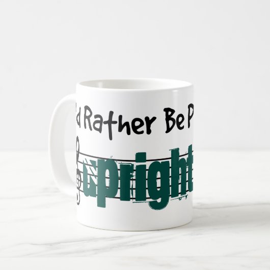 私はむしろ私の直立した低音を遊んでいました コーヒーマグカップ (正面左)
