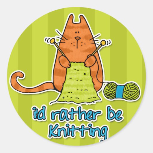 私はむしろ編み物だ ラウンドシール (正面)