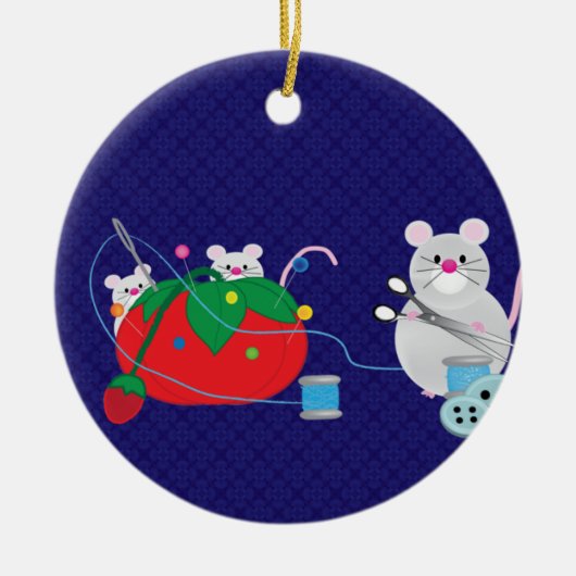 私はむしろ裁縫のクリスマス装飾品 セラミックオーナメント (正面)