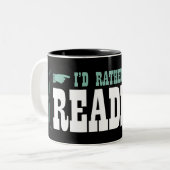 私はむしろ読んでいました ツートーンマグカップ (正面左)