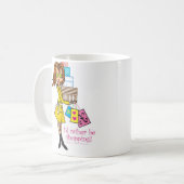 私はむしろ買物をするマグです コーヒーマグカップ (正面左)