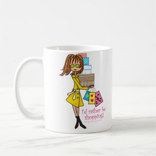 私はむしろ買物をするマグです コーヒーマグカップ (左)