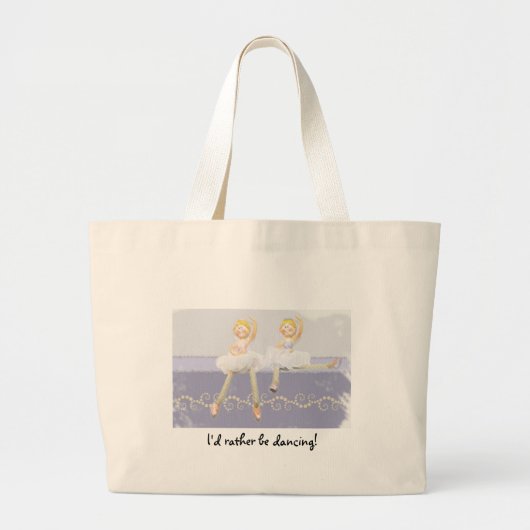 私はむしろ踊っていました! ラージトートバッグ (正面)