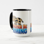 私はむしろ農業になる – Brown Dairy Cow マグカップ (正面左)