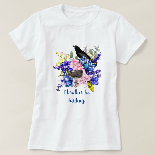 私はむしろ野鳥観察になる Tシャツ (デザイン正面)