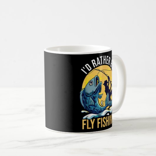 私はむしろ釣りの魚を飛ばしたおもしろいい コーヒーマグカップ (正面右)