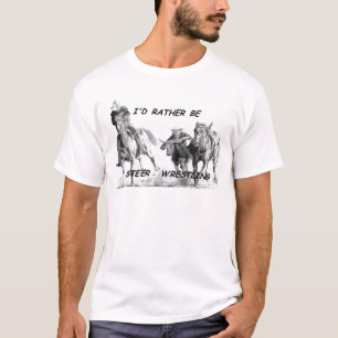 私はむしろ雄牛のレスリングです Tシャツ