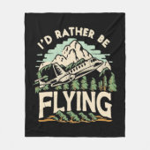 私はむしろ飛んでいるなる。飛行機 フリースブランケット (正面)