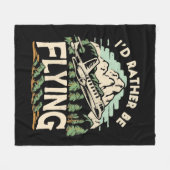 私はむしろ飛んでいるなる。飛行機 フリースブランケット (正面(横))