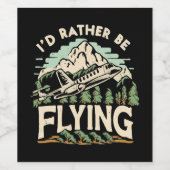 私はむしろ飛んでいるなる。飛行機 ワインラベル (シングルラベル)