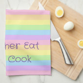 私はむしろ食べ調理師パステルストライプのより キッチンタオル (四つ折り)