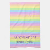 私はむしろ食べ調理師パステルストライプのより キッチンタオル (縦)