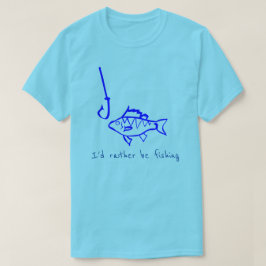 私はむしろ魚釣りスローガン魚釣り Tシャツ