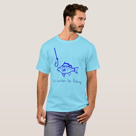 私はむしろ魚釣りスローガン魚釣り Tシャツ (正面フル)