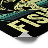 私はむしろ魚釣りレトロヴィンテージ屋外フィッシャーになる ポスター (角)