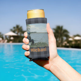 私はむしろ魚釣り写真あなたの名前を追加 スリム缶クーラー