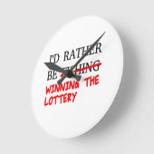 私はむしろ魚釣り...宝くじに勝つ ラウンド壁時計 (傾斜)