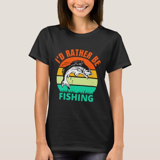 私はむしろ魚釣り Tシャツ (正面)