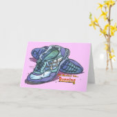 私はむしろ-スニーカー走っていました カード (黄色い花)