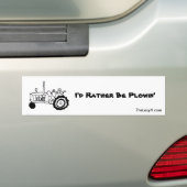 私はむしろPlowinです バンパーステッカー (車上)