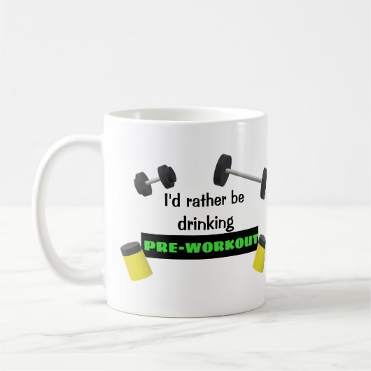 私はむしろPREWORKOUT |のおもしろいな体育館を飲んでいました コーヒーマグカップ (左)