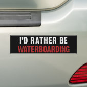 私はむしろWATERBOARDINGです バンパーステッカー (車上)