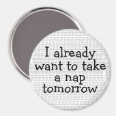 私はもう明日のマグネットで昼寝を取りたい マグネット (正面/裏面)