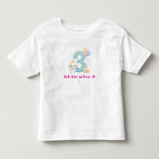 私はもう3歳！ トドラーTシャツ (正面)
