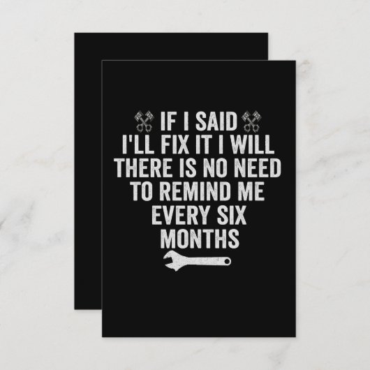 私はもしそれを修正すると言った私は整備士ギフトおもしろい サンキューカード (正面/裏面)