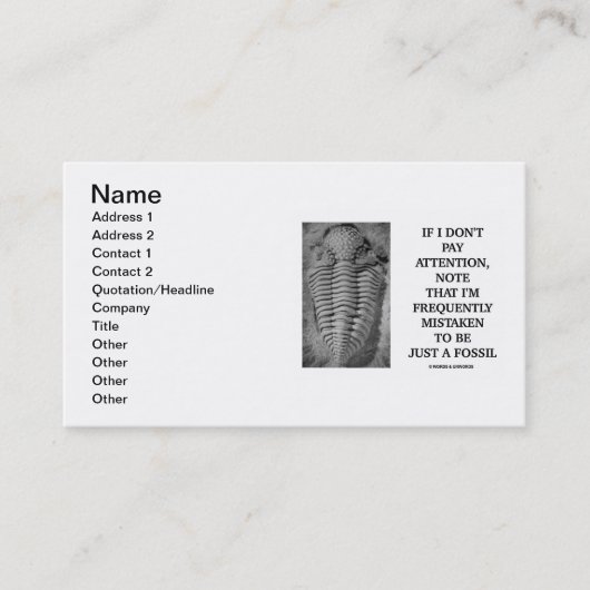 私はもしよく間違った注意を払わない 名刺 (正面)