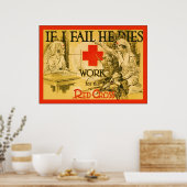 私はもし彼が死ぬ～ヴィンテージナースWW1ポスター ポスター (キッチン)