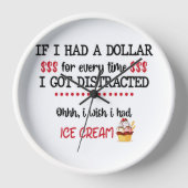 私はもし気を散らすたびに1ドル持っ得た 壁時計 (正面)