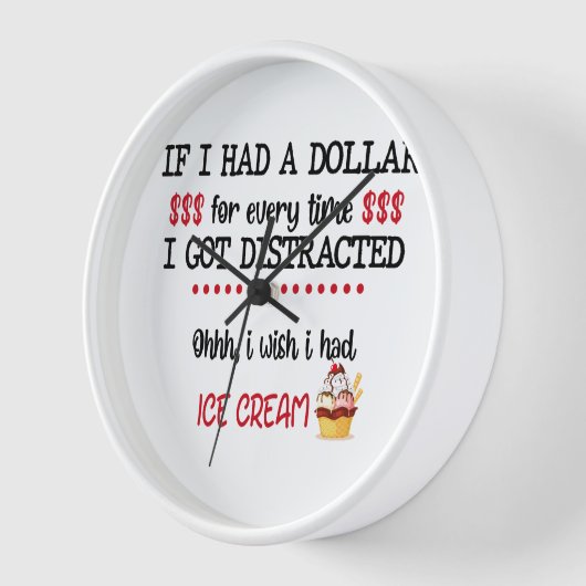 私はもし気を散らすたびに1ドル持っ得た 壁時計 (傾斜)