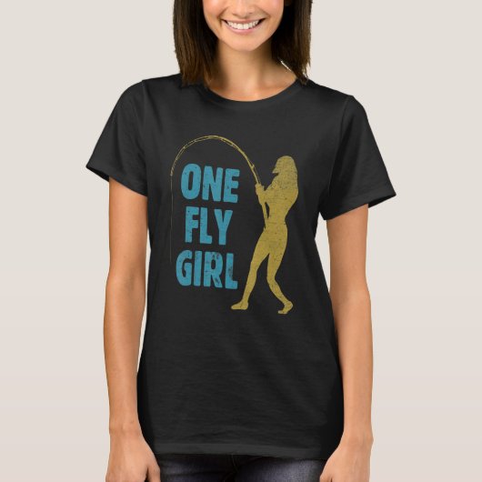 私はもし湖や川で魚を釣ることができる私は幸せな女の子 Tシャツ (正面)