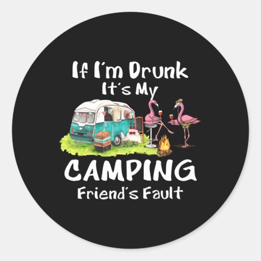 私はもし私のキャム飲フレンドの障害フラミンゴだ ラウンドシール (正面)