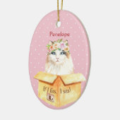 私はもし私は座ってフィット |女の子の子猫をボックスオーナメント セラミックオーナメント (左)