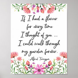私はもし花のテニソン引用文を持っていた ポスター