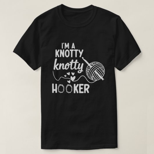 私はもじゃもじゃフック好きのかぎ針編みスウェット Tシャツ (デザイン正面)